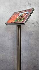 Edelstahl-Säule 60 mit Aluminium-Rahmen 50-20 A4 quer - seitliche Entnahme